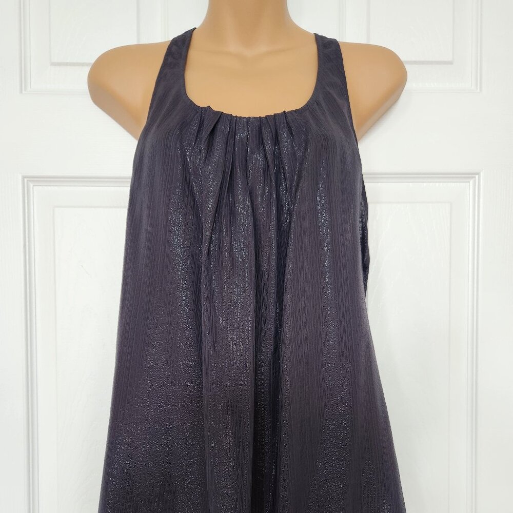CLUB MONACO SHIMMER TANK SILK BLEND BLUISH GREY SIZE S